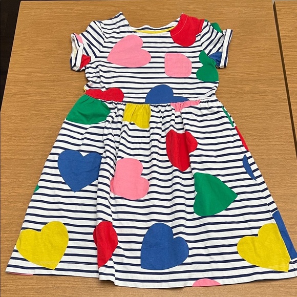 Mini Boden Other - Mini Boden Jersey stripes hearts ❤️ dress size 11/12